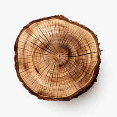 tree trunk cut on isolated background сreated with Generative Ai