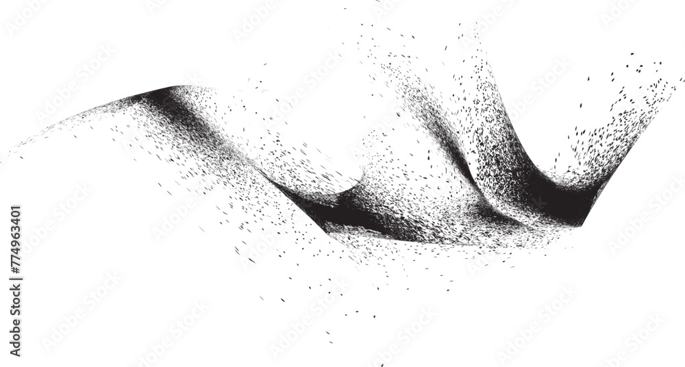 Poster distorted geometric shape . minimal art design . noise destroyed logo . trendy grainy shapes . graph