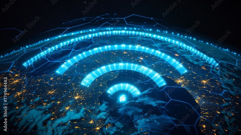 Poster a wireless network spanning the globe like a digital web
