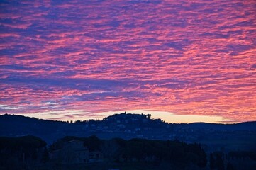 Spectacular Winter Sunrise in Umbria Italy