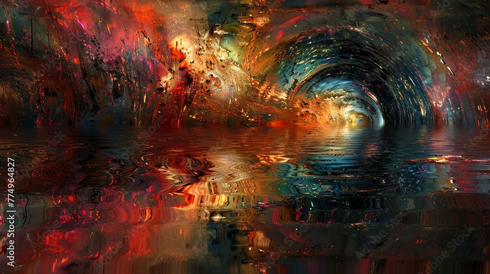 Poster an abstract analysis of reality fragmented mirror