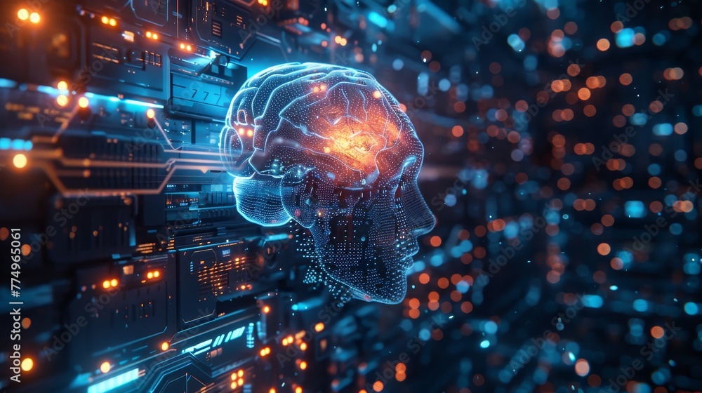 Poster an abstract intelligence network connecting minds across dimensions