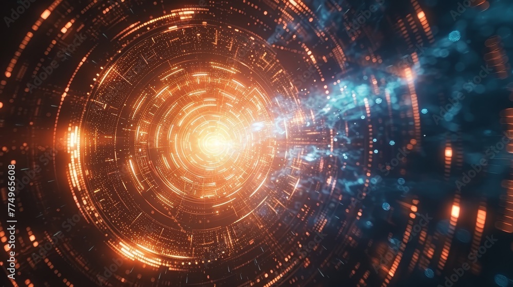 Poster an abstract screen pulsating with the rhythm of cosmic energy