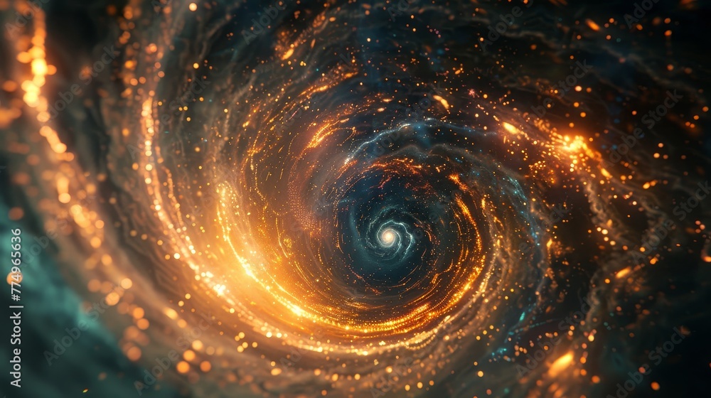 Poster an abstract screen pulsating with the rhythm of cosmic energy