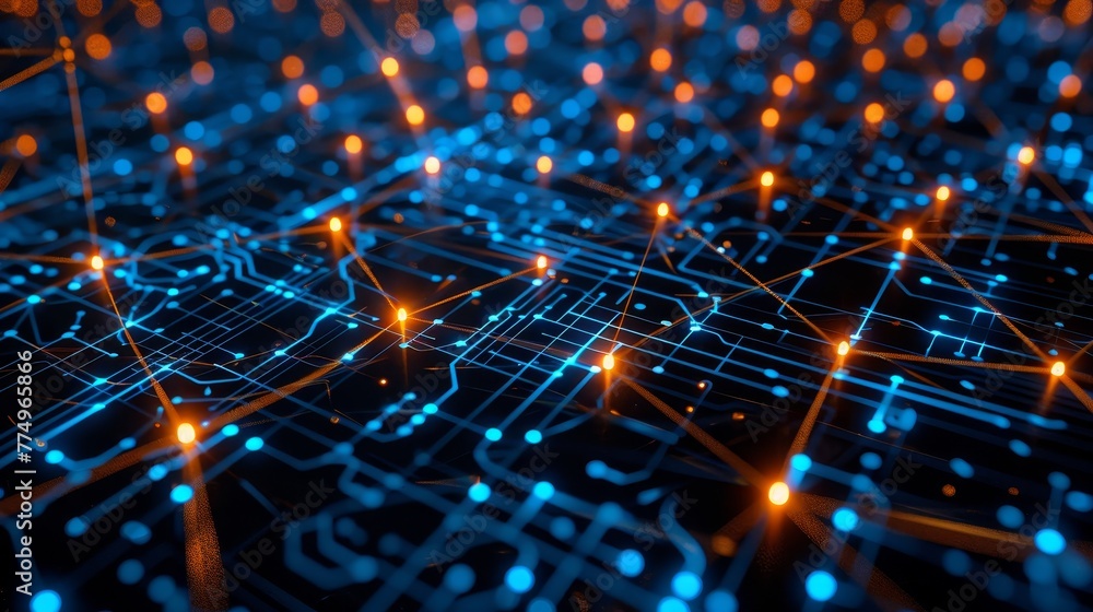 Poster an abstract software matrix symbolizing digital connections