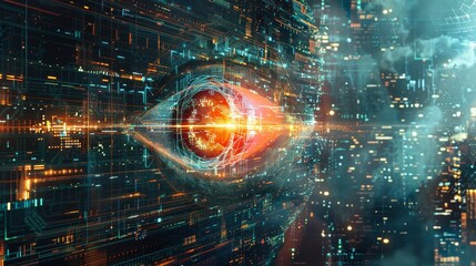 Obraz premium An abstract software algorithm decoding the language of the universe