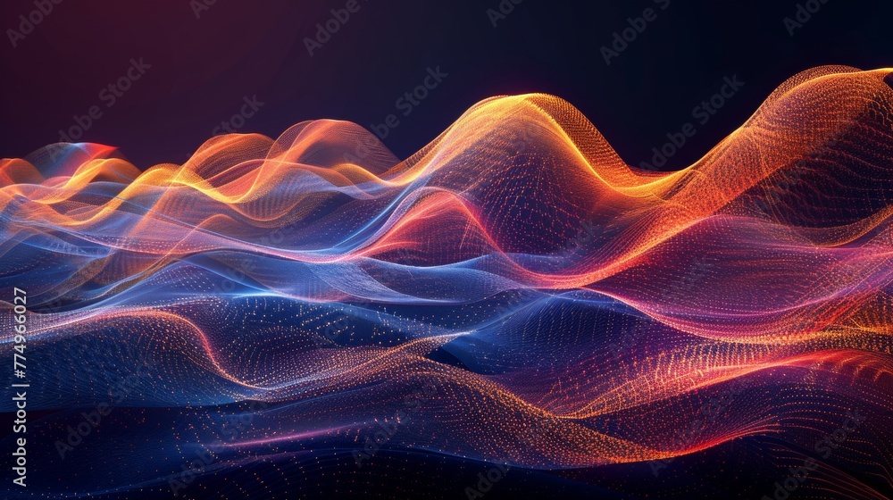 Poster an abstract view of wireless signals as threads weaving through space