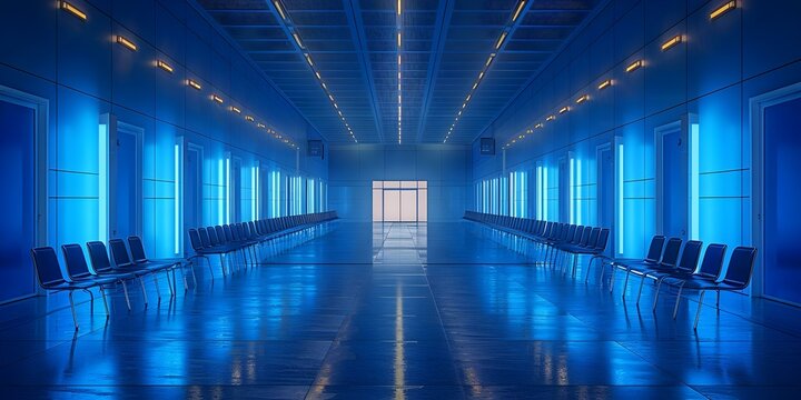 Modernized Voting Center with Digital Ballot Booths Promoting Efficient Civic Engagement. Concept Voting Rights, Technology in Democracy, Civic Engagement, Ballot Booths, Modernized Voting Center