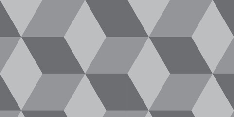 Seamless abstract black and gray stripe rectangles hexagon type cube geometric pattern. modern square diamond mosaic pattern. retro ornament grid tiles and wallpaper used for background.
