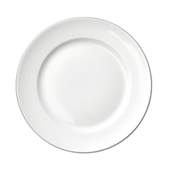White dish top view transparent background.