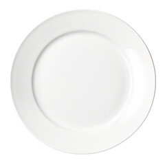 White dish top view transparent background.