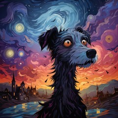 dog in an imaginary world