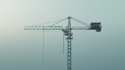 Construction crane. Background with a crane for advertising the construction of buildings and structures, rental of construction equipment and services of contractors and organizations.