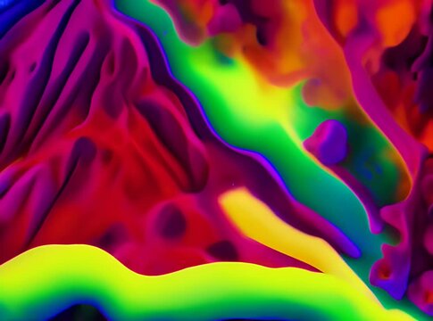 psychedelic animation background blending abstract shapes and vibrant colors