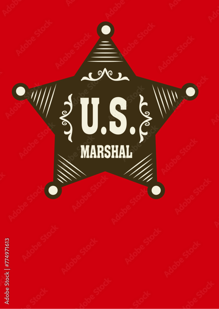 Canvas Prints star us marshal badge logo