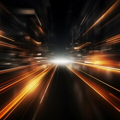 Futuristic speed motion on the road with motion blur