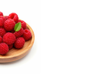 fresh sweet lychee on wooden plate in white background