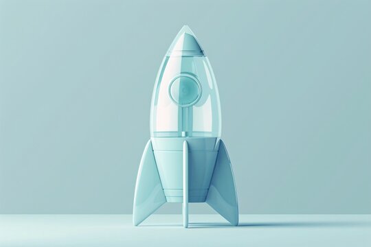 a toy rocket on a white surface