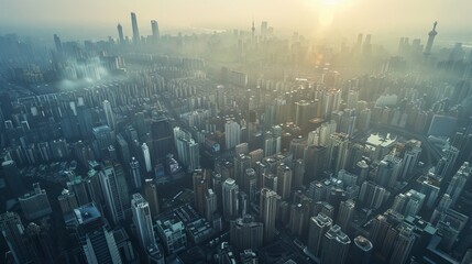 A sprawling metropolis where every citizen is part o  AI generated illustration