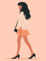 Fashion girl in sketch-style. Vector illustration.