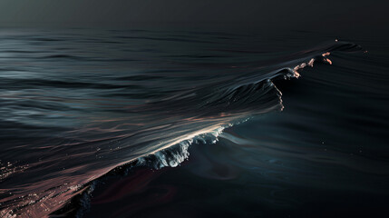 dark waves breaking on surreal ocean surface - obrazy, fototapety, plakaty