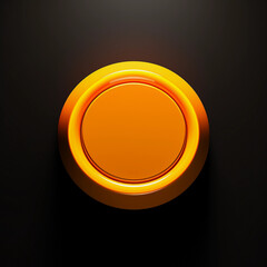 Beautiful modern large yellow-orange button on a dark background, start button 