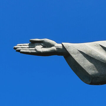 Destra, m&atilde;o direita da imagem do cristo Redentor, 