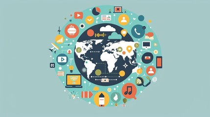 Globalization and Social Media Content in Flat Style