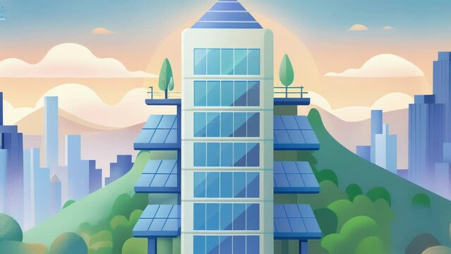 Highrise apartment buildings equipped with solarpowered elevators reducing their carbon footprint while providing reliable transportation.