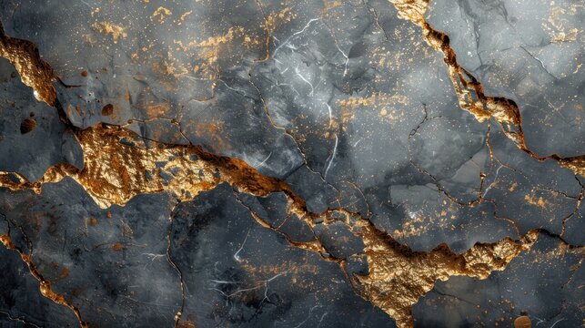 Grunge texture background, black marble background with gold veins