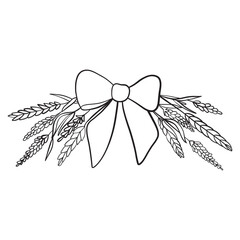 hand drawn illustration of a bow