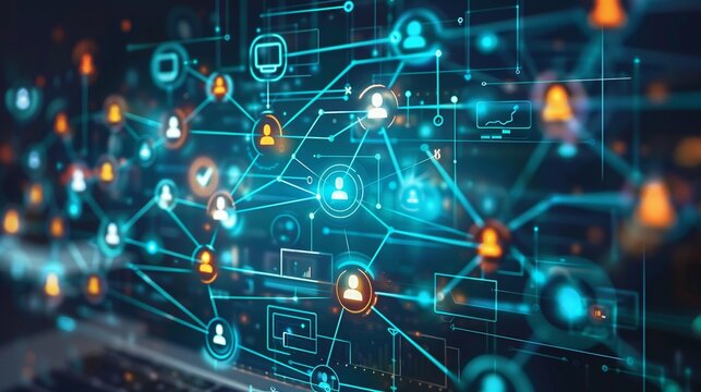 Visual representation of online collaboration and communication through a virtual meeting concept