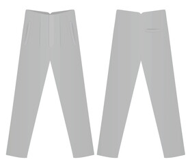 Grey wide pants. vector illustration