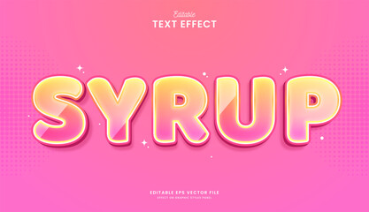 decorative editable cute pink syrup text effect vector design
