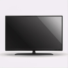 Sleek Flat-Screen Television Display on White Background