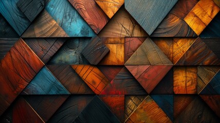 Wooden wall texture. .Geometric shapes with natural, wood textures background