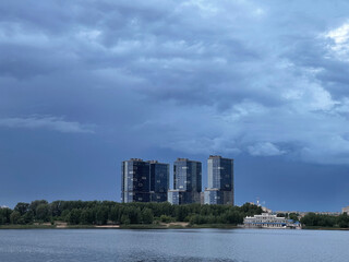 Residential area of Kazan near the river Kazanka. Russia