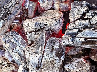 Close up view of hot coal