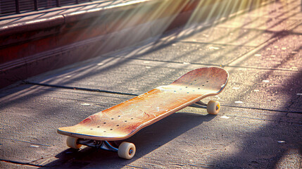 Skateboarder in action at urban park, dynamic youth culture, skateboarding lifestyle