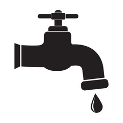 A dripping faucet with a line icon for the Internet, mobile devices and infographics. Vector isolated doodle-style sign