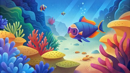 A snorkeling excursion to a vibrant coral reef where visitors can learn about responsible reef protection and take part in a coral planting - obrazy, fototapety, plakaty