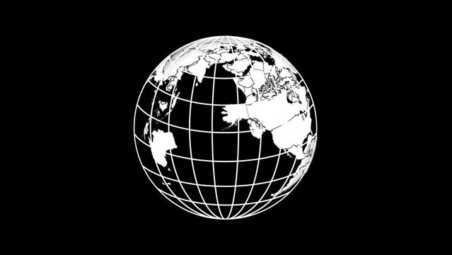 Earth globe- spinning globe planet isolated on white background - Transparent globe icon Asia globe