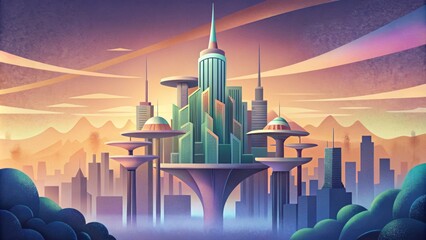 A futuristic city infused with sustainable elements its tingedge architecture boasting elegant vertical wind turbines that effortlessly generate - obrazy, fototapety, plakaty