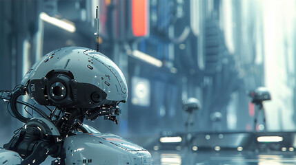 robot technology background, sci-fi scene