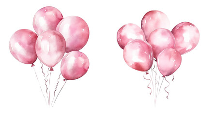 Bouquet of pink helium balloons
