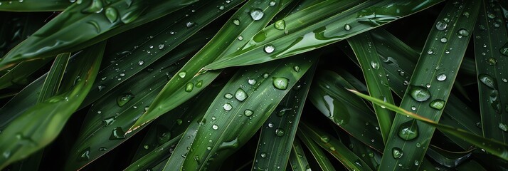 wallpaper bamboo leafs with dew fresh green aspect ratio 3:1