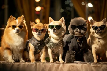 Pomeranian Dogs Showcasing Designer Wear on Runway
