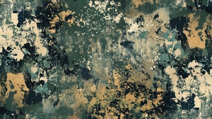 Abstract Classic Camouflage Fashion, Seamless Rough Textured Hunting Background