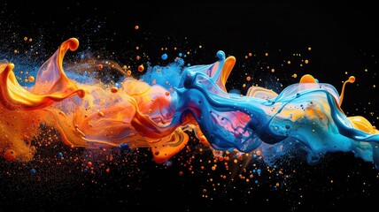 Paints made of liquid acrylic that flow, swirl, explode, and drip. Generative AI