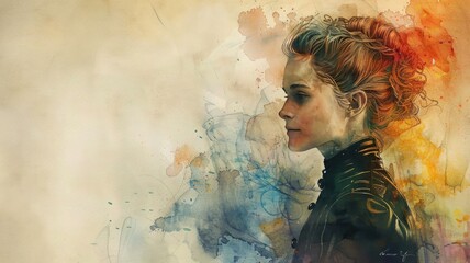 Watercolor painting by Marie Curie